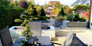 Zahrady snů Daniel Purgert, zahrada s přemostěním, realizace zahrad autorské zahrady ORIGINAL GARDEN